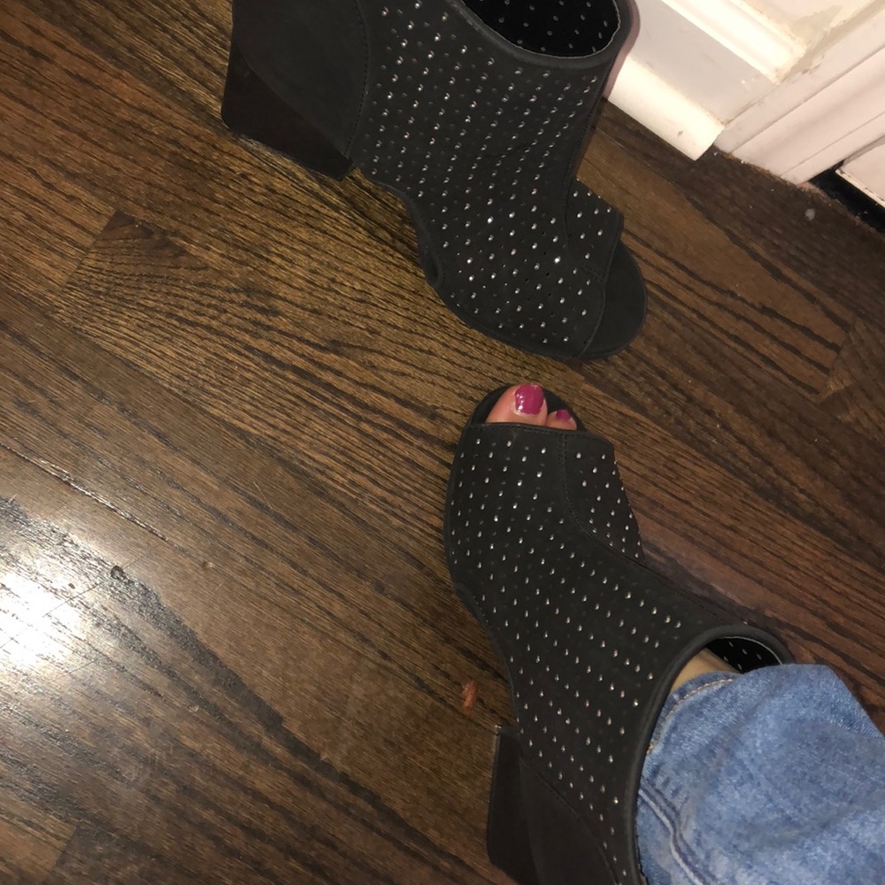 Charcoal colored ankle boots